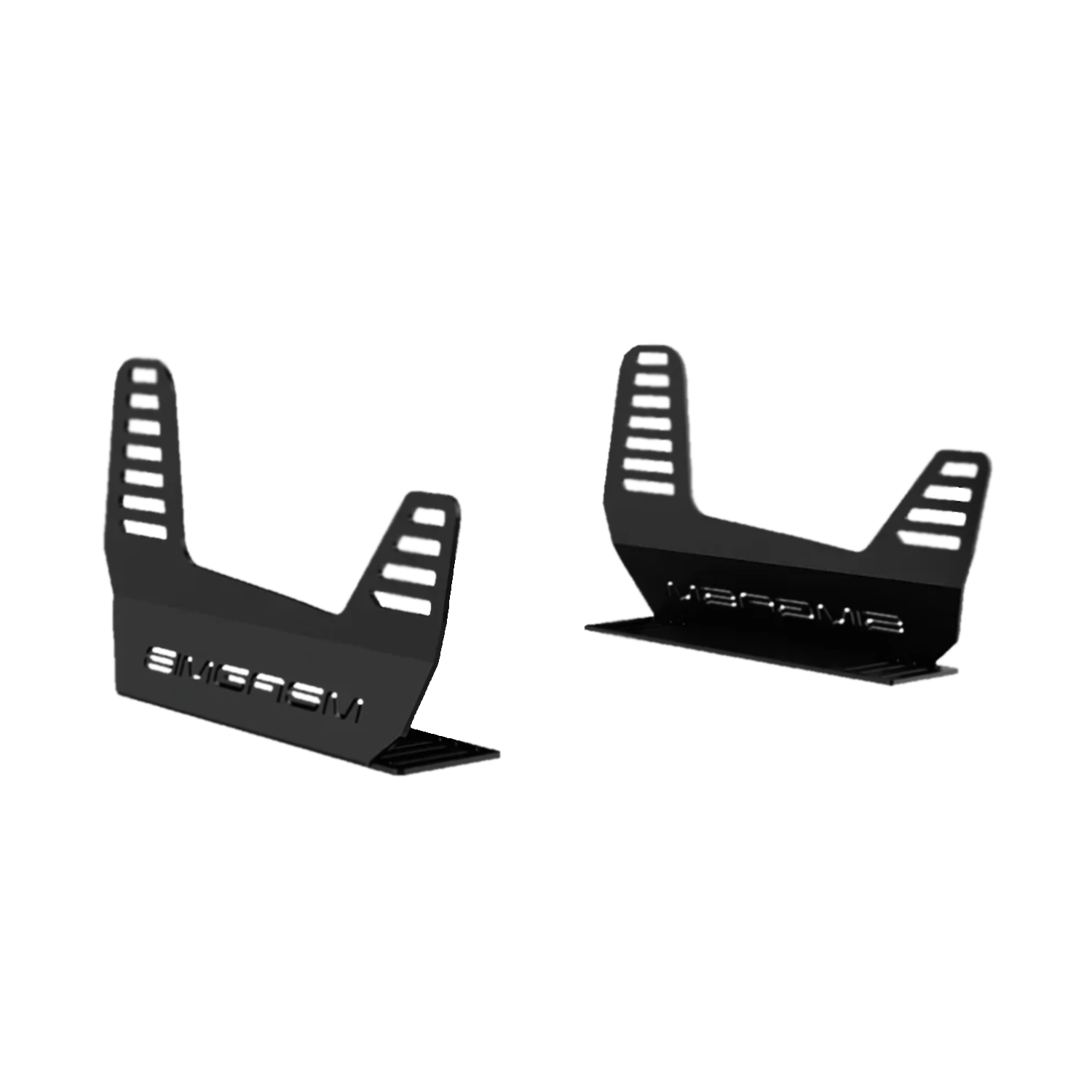 Side view of SIMGASM bucket-seat brackets showing the adjustment range